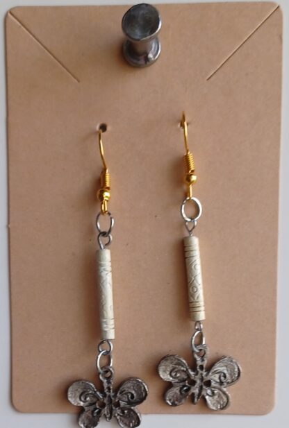 Butterfly Bar Earrings(Gold Wire )